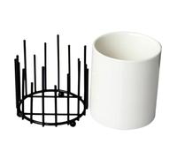 Ceramic Cutlery Holder for Kitchen Spoon Storage, Black Simple Style