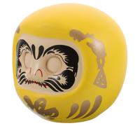 Ceramic Daruma Yellow Japanese Style Piggy Bank Coin Saving Jar