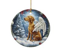 Ceramic Decorations Angel Vizsla Dog Personalised Xmas Tree Hanging Vintage Christmas Tree Ornaments For Crafts Party Lover