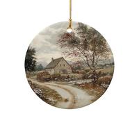 Ceramic Decorations Rustic Old-Fashioned Haydrive In The Field Printing Christmas Hanging Ornaments Personalised Keepsake For Children Family Grandparents