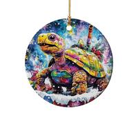 Ceramic Decorations Wild Horses Running Free Aqua Animal Design 2 Personalised Christmas Hanging Pendants Art Keepsake For Women Kids Anniversary