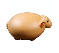 Ceramic Decorative Figurine Sheep Tea Pet Statue Ornament Sculpture Clay Handcrafted Look Quiet suitable for tea ceremony display desktop decor, Yellow, Small