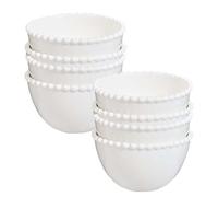 Ceramic Dessert Bowls Beaded Edge Table Crockery Set for 8 (Bowls)