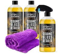Ceramic Detailer Car Wax Gloss Spray Sealant Quick Coating Vehicle Water Beading (3 x 1000ml)