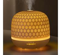 Ceramic Diffuser, 500ml White Essential Oil Diffuser, Ultrasonic Aromatherapy Diffusers for Essential Oils, Cool Mist Humidifier with Timers Night Lights and Auto Off Function, Scented Oil Diffusers