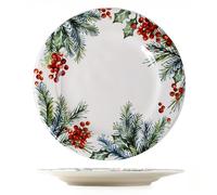 Ceramic Dinner Plates Christmas Underglaze Flat Round Household Dessert Decorative Coffee Cups Mugs Snack Breakfast Bowls Bird's Nest Salad Fruit Ice Cream Salads Soups Pasta Snacks