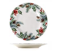 Ceramic Dinner Plates Christmas Underglaze Flat Round Household Dessert Decorative Coffee Cups Mugs Snack Breakfast Bowls Bird's Nest Salad Fruit Ice Cream Salads Soups Pasta Snacks