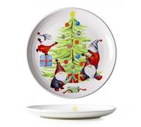 Ceramic Dinner Plates Christmas Underglaze Flat Round Household Dessert Decorative Coffee Cups Mugs Snack Breakfast Bowls Bird's Nest Salad Fruit Ice Cream Salads Soups Pasta Snacks