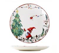 Ceramic Dinner Plates Christmas Underglaze Flat Round Household Dessert Decorative Coffee Cups Mugs Snack Breakfast Bowls Bird's Nest Salad Fruit Ice Cream Salads Soups Pasta Snacks