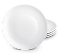 Ceramic Dinner Plates, Set of 4, 10 Inch, White, Round