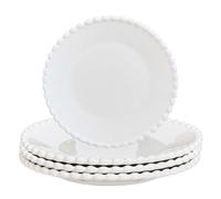 Ceramic Dinner Set Tableware - Beaded Edge Crockery Set for 4 (Side Plates)
