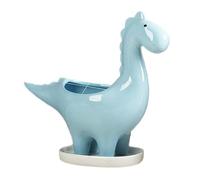 Ceramic Dinosaur Succulent Pots, Cute Mini Animal Planter, Creative Plant Pots for Gardening, Succulents, Flowers, Cactus, for Indoors Outdoor Office Home Garden Kitchen Decor (Blue)