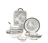 Ceramic Dish Sets Service Bowl Set Household Ceramic Tableware 【20pcs】 Stoneware Dining Plates and Bowls