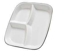 Ceramic Divided Dinner Plate, Three-compartment Serving Dish for Meals | White One-piece Design, Portion Guidance, Suitable for Rice, Sandwiches and Sides, Home Dining or Restaurants