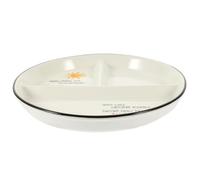 Ceramic Divided Dinner Plate, Three Compartments for Portion Control Meals | Smooth One-piece Design for Snacks and Grilled Meat, Easy Cleanup, Suitable for Adults, Cafeterias, Banquets