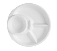 Ceramic Divided Dinner Plates, 8.7×1.6" Portion Control Platter Divided Plates Suitable for Bariatric Weight Loss, Adults, Picky Eaters Campers picinc, Microwave and Dishwasher Safe Dishes(White)