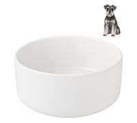 Ceramic Dog Bowl for Food and Water - Pet Dish for Small and Medium Dogs - Microwave and Dishwasher Safe - 11.3 oz - 720 ml - White