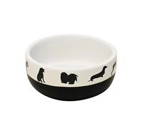 Nobby Dog Ceramic Bowl Shape White/Black Diameter 13 x 6 cm, 500 ml