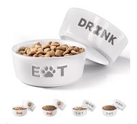 Ceramic Dog Bowl Set of 2 with Anti-Skid Base - 5" Wide x 2" Tall Ceramic Dog Bowls for Small Dogs - 2 Cup Capacity Food and Water Bowls for Dogs - Rubber Bottom Pet Bowl Set of 2 for Small Pets