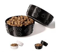 Ceramic Dog Bowl Set of 2 with Anti-Skid Base - 5" Wide x 2" Tall Ceramic Dog Bowls for Small Dogs - 2 Cup Capacity Food and Water Bowls for Dogs - Rubber Bottom Pet Bowl Set of 2 for Small Pets