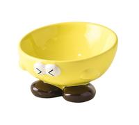 Ceramic Dog Food Bowls | Cute Expression Pet Feeder - Raised Food and Water Dish,for Puppy Kitten Apartment Home Kitchen Bedroom Dining Area