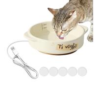 Ceramic Dog Heating Bowl - Reusable Outdoor Pet Heating Bowl Cold winter temperatures affect your pet for dogs, cats, birds, rabbits and ma