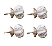 Ceramic Door Drawer Handles 4Pcs Ceramic Single Hole Knobs Retro Drawer Cabinet Wardrobe Shoe Cabinet Door Pulls No. 3 Willow