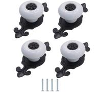 Ceramic Door Drawer Handles 4Pcs Furniture Handle Zinc Alloy Cabinet Door Drawer Ceramic Single Hole Knobs Matt Black White