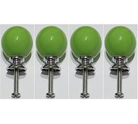 Ceramic Door Knobs Drawer Cabinet Children Room Knobs Set of Four Lime Green