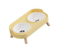 Ceramic Double Bowl Pet Feeders With Easy To Clean Elevated Design Dog Cats Food Dishes Feeding Dishwear For Cats Feeder