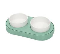 Ceramic Double Bowl USB Heated Food and Water Feeding Pet Thermal Bowl for Cat and Dog Use Indoor Outdoor Pet
