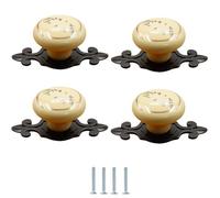 Ceramic Drawer Knobs 4Pcs Chinese Style Zinc Alloy Ceramic Handle Drawer Door Cabinet Wardrobe Single Hole Round Small Knobs Matte Black Camellia