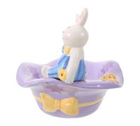 Ceramic Easter Bunny Candy Bowl, Cute Rabbit Dish for Snacks and Desserts | Porcelain Finish, Smooth Nonporous Glaze, Dishwasher Safe, Easy Wipe Clean, Spring Table Centrepiece for Cookies
