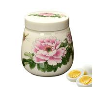 Ceramic Egg Cooker - Classic Coddling Cup with Lid, Smooth Glazed Finish, Food-Safe Material, Decorative Dining Accent | Breakfast Accessory for Home, Business, Bistro, Guesthouse, Catering Service