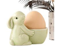 Ceramic Egg Cup Bunny - Shaped Egg-Stand, Festive Table Decor | Whimsical Animal Sculpture Holder Display Dining Presentation, Handcrafted Easter Style Egg Support with Cute Character Ornament