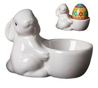 Ceramic Egg Cup,Egg Cups for Soft Boiled Eggs,Easter EggHolder,Creative EggDisplay Stand,Funny Ceramic Rabbit Bunny EggCup Holder for Home Decor Kitchen Utensils Easter Bunny EggStand Decoration