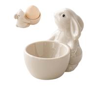 Ceramic Egg Cups, Cute Ceramic Bunny Shaped Egg Cups Single Easter Eggs Display Stand for Soft Hard Boiled Eggs