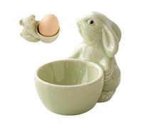 Ceramic Egg Cups, Cute Ceramic Bunny Shaped Egg Cups Single Easter Eggs Display Stand for Soft Hard Boiled Eggs