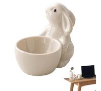 Ceramic Egg Cups - Easter Bunny Egg Holder, Creative Ceramic Bunny Cup, Hard Soft Eggs Stand, Cups Stand for Kitchen Boiled Eggs Breakfast