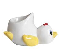 Ceramic Egg Holder - Cute Chick Duck Shaped Stand, Funny Animal Porcelain Platter, Easy Clean Base | Soft Boiled Egg Cup for Morning Meal, Dining Room, Childhood Memories, Housewarming, Birthday