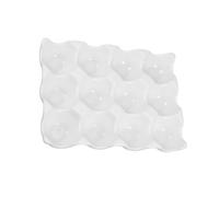 Ceramic Egg Tray 12 Grids White Storage Container for Kitchen
