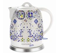 Ceramic Electric Kettle Cordless Jug Swivel Base Kitchen Water 1.5L 1350W Modern