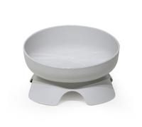 Ceramic Elevated Cat Food And Water Bowl,Ceramic Set,Raised Cat Bowl,Tilted Bulldog Food And Water Bowl No Slip Non-Spill For Cats Medium Dogs Big Face Pets (Gray)