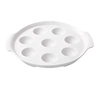 Ceramic Escargot Plate, White Snail Baking Dish for Oven, 8 Hole Baking Serving Dish, 8.9 x 7.9 x 1 in, 22.5 x 20 x 2.5 cm, for Controlled Portions, Cooking, and Table Serving at Home
