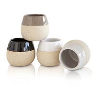 Ceramic Espresso Cups Set of 4, 4.5oz capacity - Cortado Macchiato Coffee Mugs for Nespresso Machine - Espresso Glasses - Demitasse Cups - Tazas de Cafe - Espresso Accessories - Expresso Coffee Cup