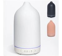 Ceramic Essential Oil Diffuser for Essential Oils Handcrafted Ultrasonic Humidifier 100ml Aromatherapy Diffuser Waterless Auto Shut-Off 4 Timing Set 7 Color Changing LED for Home Office