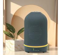 Ceramic Essential Oil Diffuser For Home Electric 200ml Large Humidifier Cool Mist Aromatherapy Premium Ultrasonic 4 In 1,9 LED Lights,4 Timer Adjust Settings Waterless Auto-Off Home Fragrance-Grey