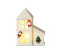 Ceramic European Small Western House Christmas Small Scene Decoration Christmas Desktop Glowing House Snow Ornament