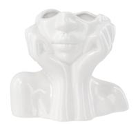 Ceramic Face Vase, White Ceramic Vase, Artificial Flower Vases, Female Form Face Vases, for Table Garden Bedroom Living Room Office Decor