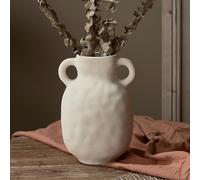 Ceramic Farmhouse Vase Home Decor: Beige Jug Vase with 2 Handles Pottery Vase Rustic Flower Vase Matte Terracotta Vases for Flowers Vintage Decor for Shelf Mantel Wedding Table Decor